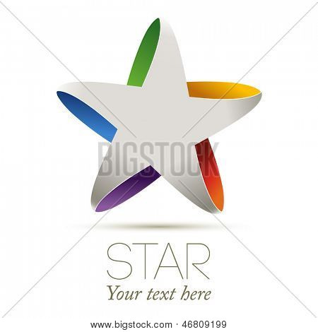 七彩星,矢量插画