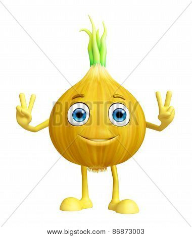 onion character with win pose