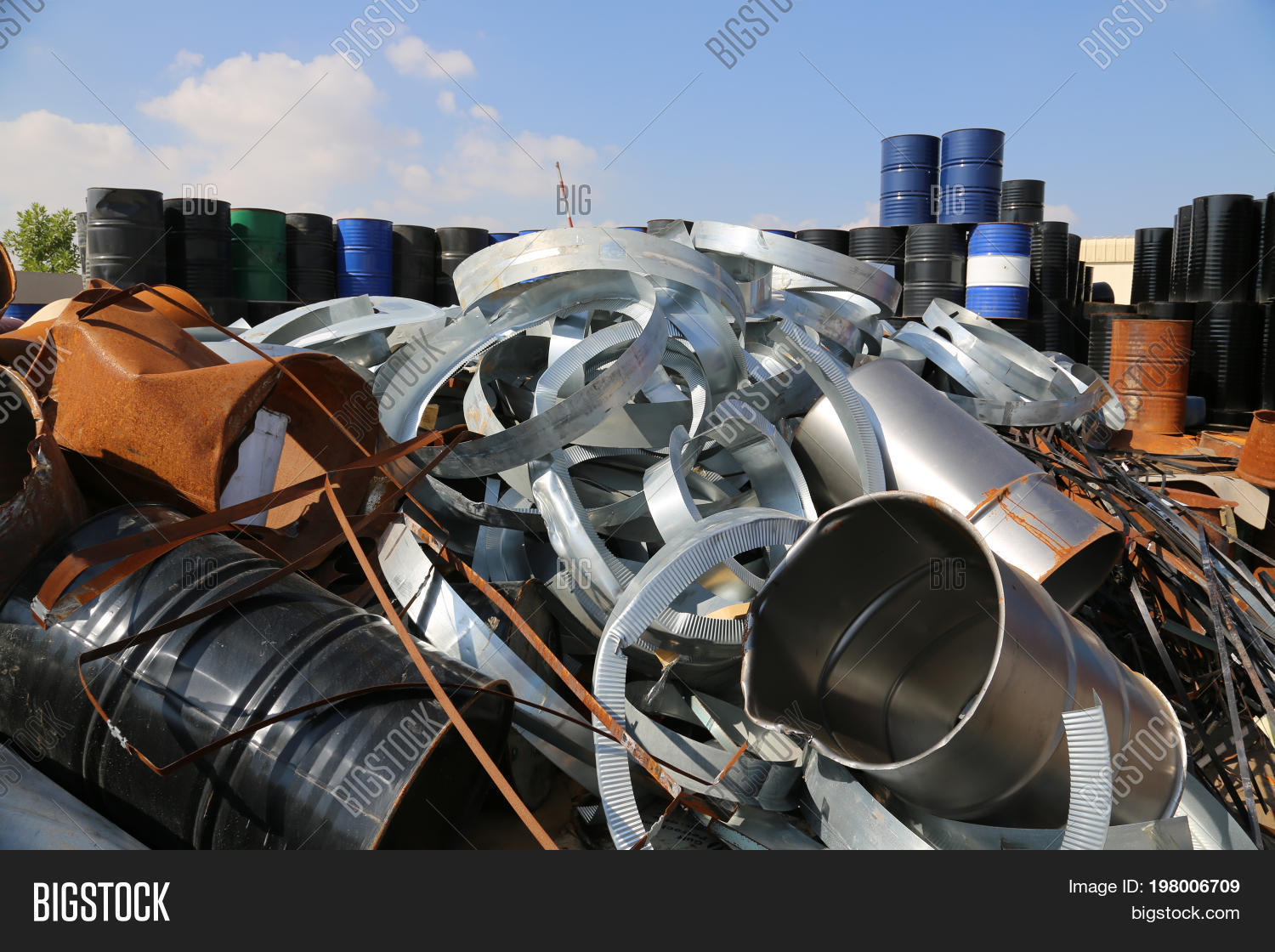 scrap metal and scrap aluminum in factory