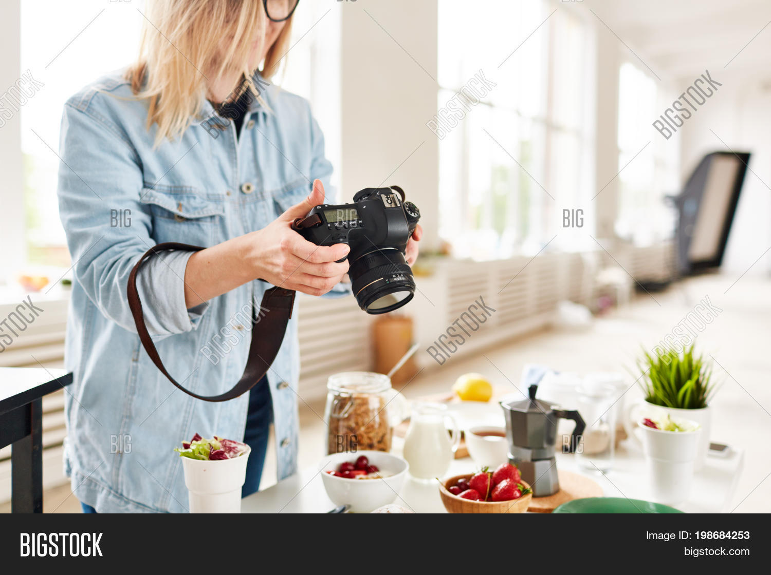 professional food photographer shooting healthy food for stocks