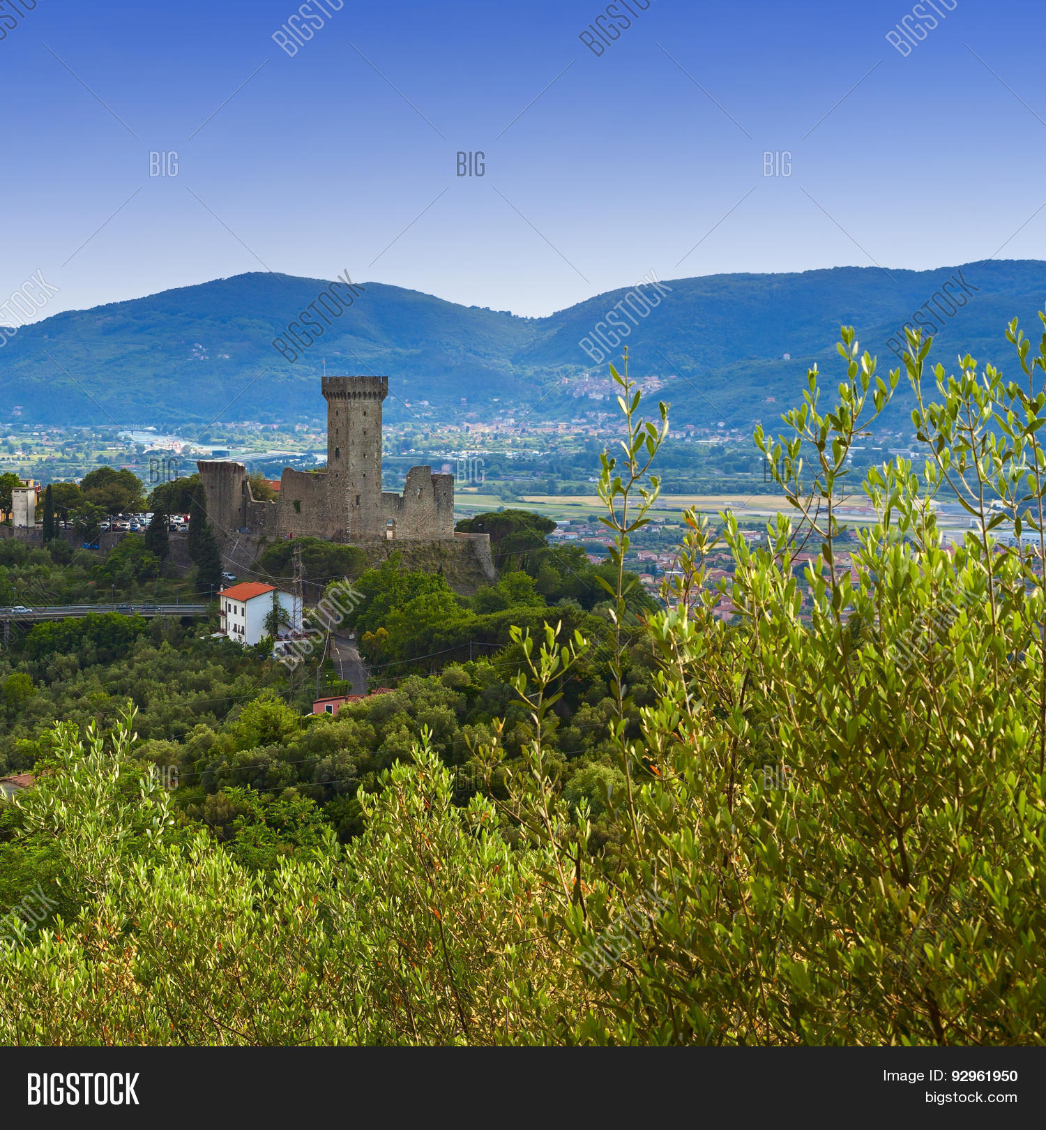 beautiful castelnuovo magra castle in italian countryside