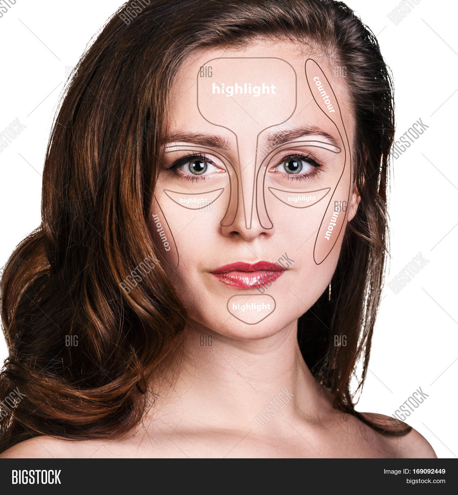 professional contouring face make-up sample