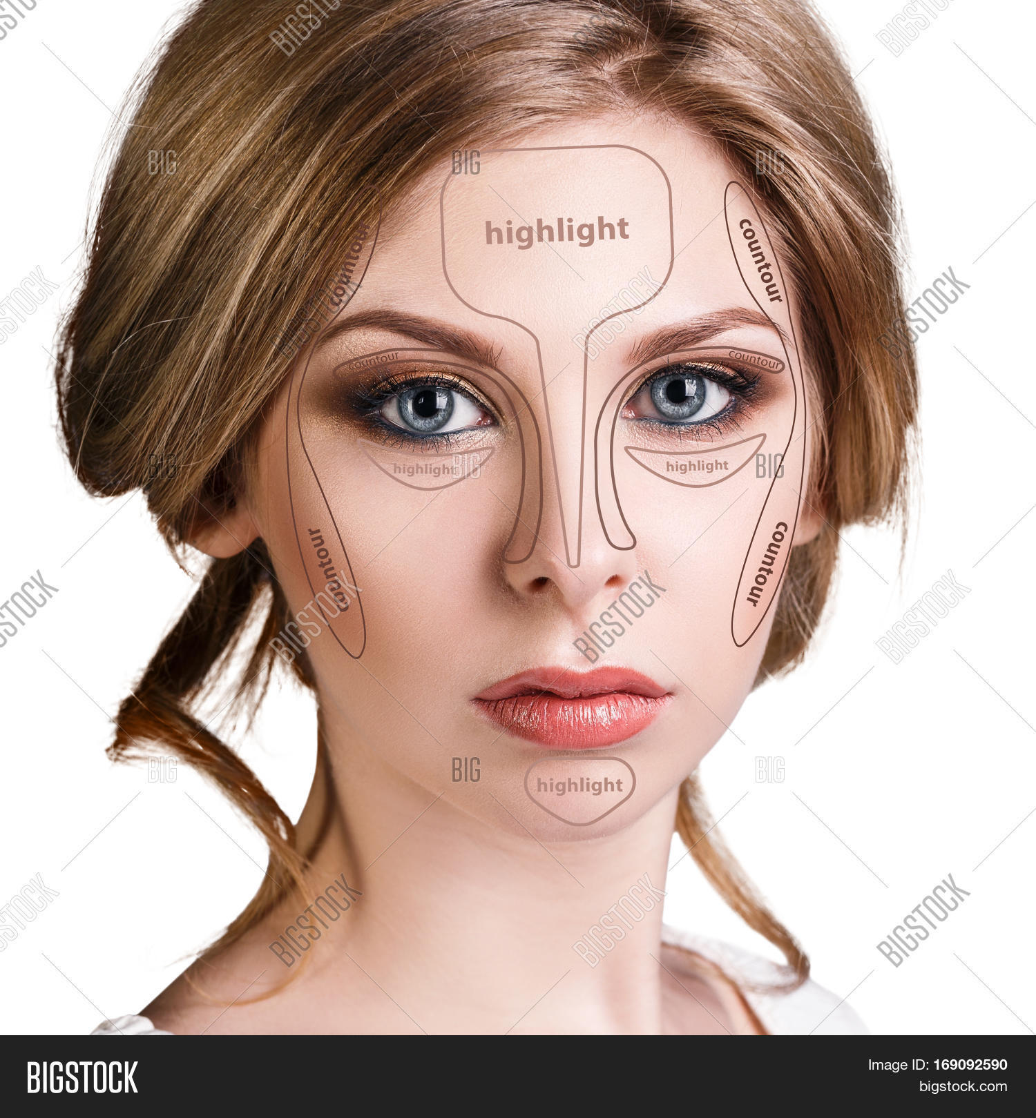 professional contouring face make-up sample