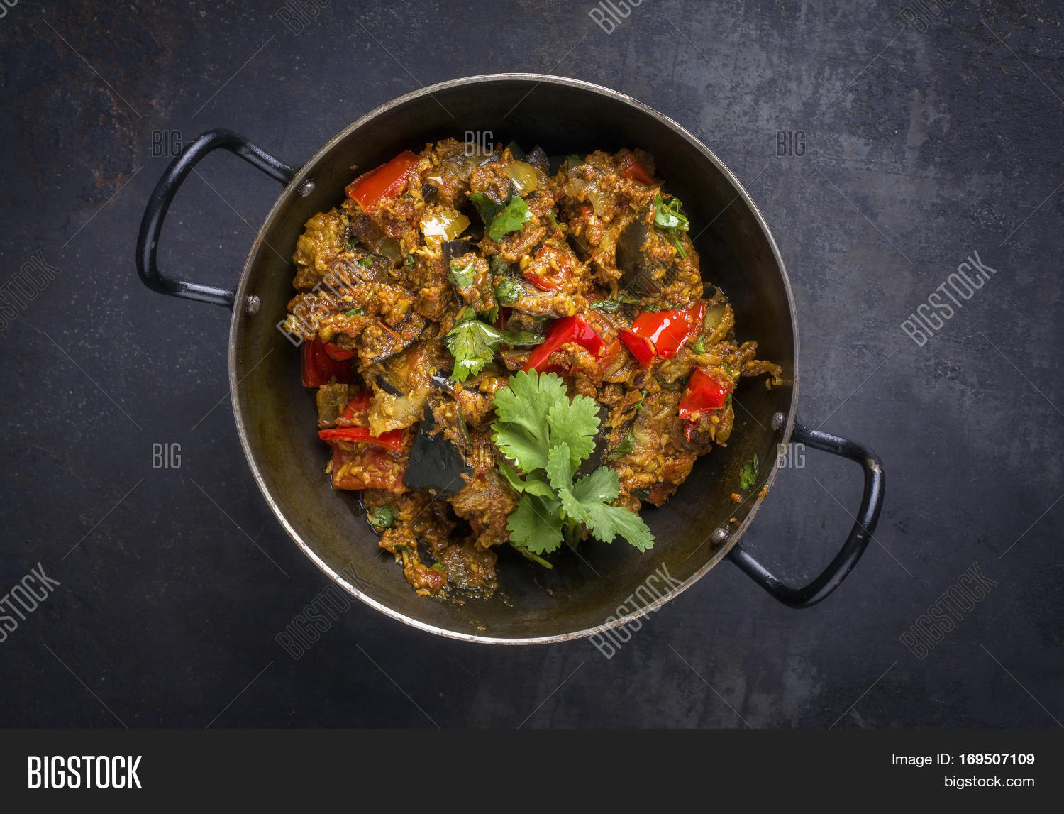 brinjal masala fry in bowl